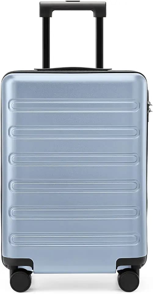 NINETYGO Medium Checked Luggage 24 Inch, Checking In Luggage with Smooth Double Spinner Wheels, Hard Shell PC+ABS Suitcase, Lightweight Travel Luggage, TSA Approved (Blue, Andes)