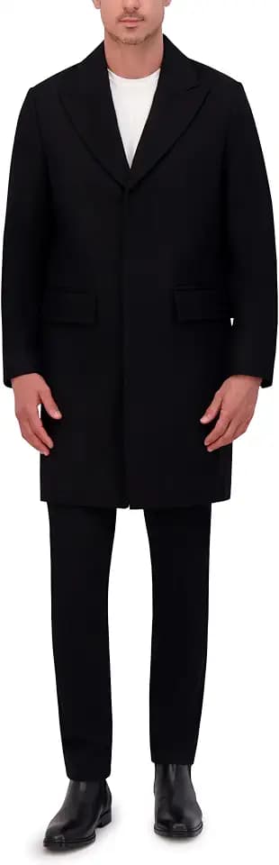 Kenneth Cole New York Men's Peak Lapel Wool Topcoat
