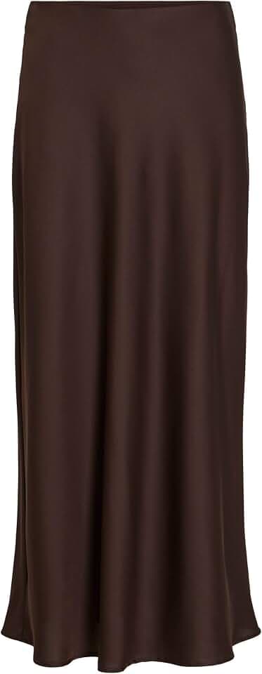 Vila Female Damen High Waist Midirock, eleganter Rock in Midi-Länge VIELLETTE High Waist