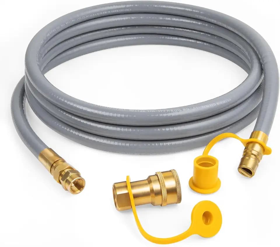 GASPRO 12ft 3/8" Natural Gas Hose, Quick Connect, Low Pressure LPG/NG
