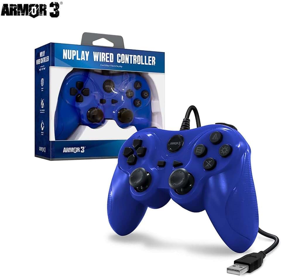 Armor3 "Nuplay" Wired Game Controller for PS3/PC/Mac -Blue