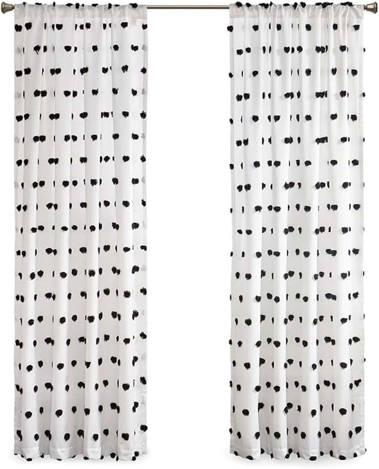 Intelligent Design Sheer Curtain, Light Filtering, 1 Panel, 50x84 Black