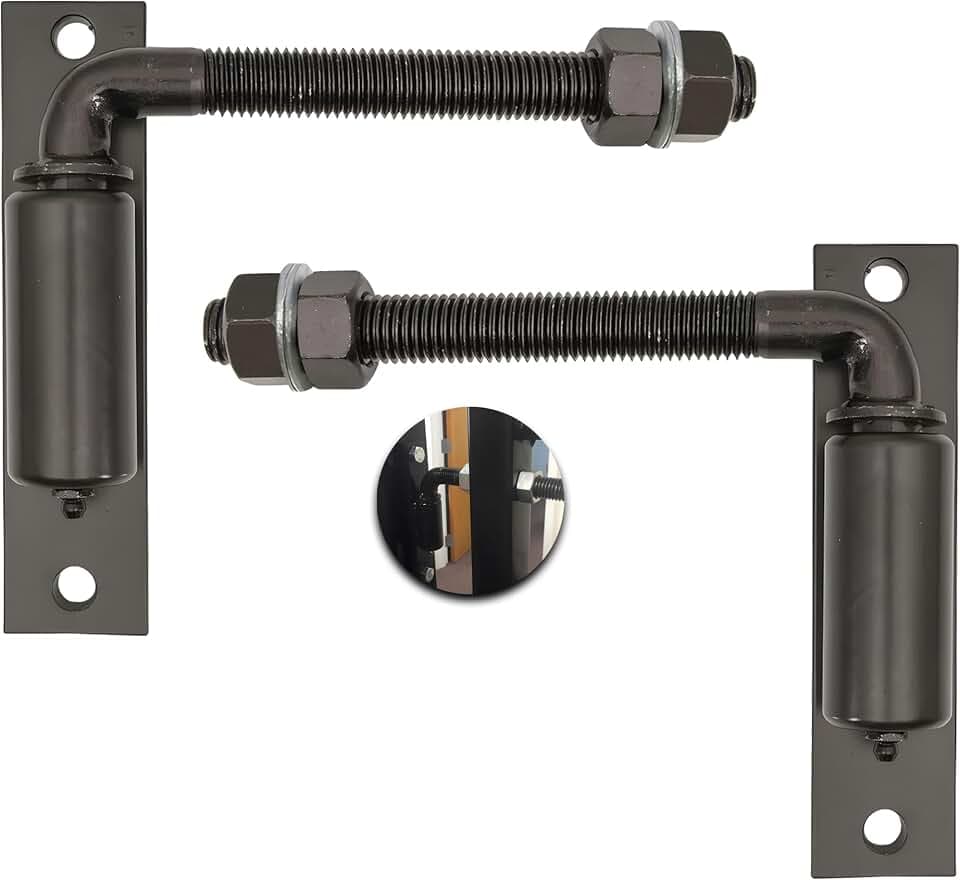 2 Pack J-Bolt Gate Hinge with Plate, Heavy Duty Welded Hinge for Doors Gates, Driveway Gates for Welding on Larger Iron or Steel Gates (Black-B-7 Inches)