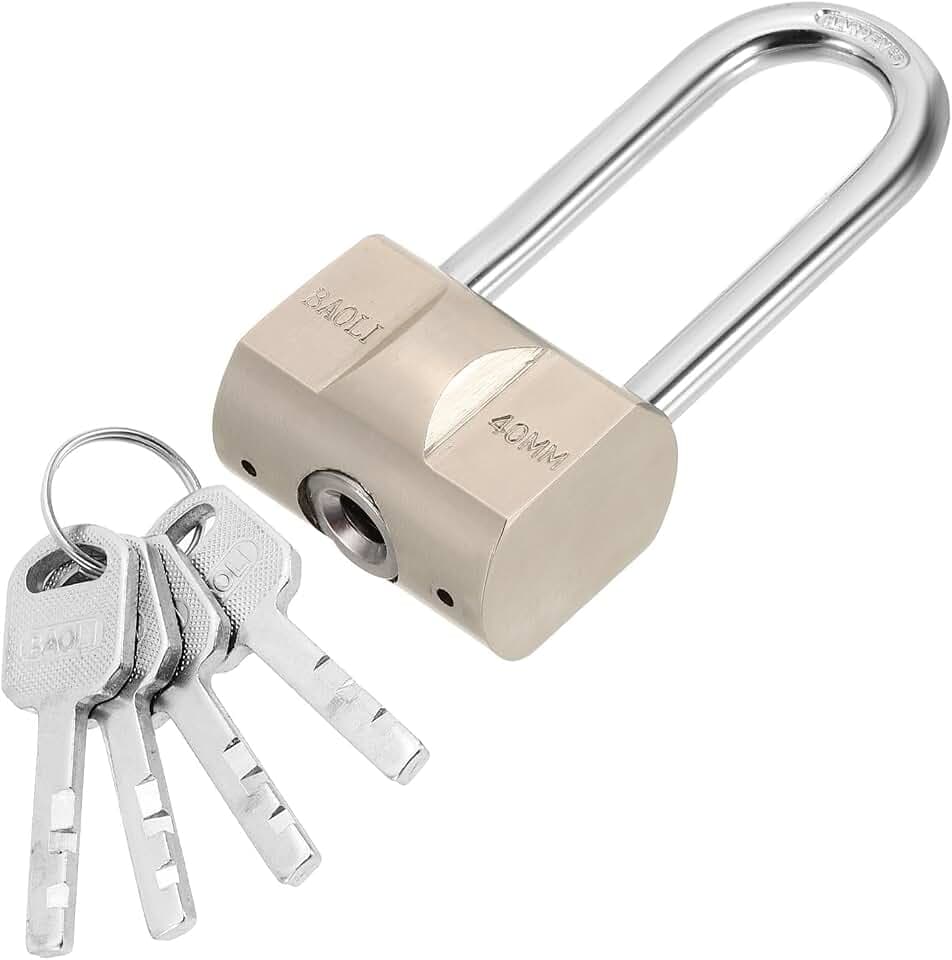 PATIKIL 1-9/16 Inch (40mm) Heavy Duty Locks, Alloy Steel High Security Padlock with 4 Keys for Gate Warehouse Shipping Container Storage Door Window (H:95mm)