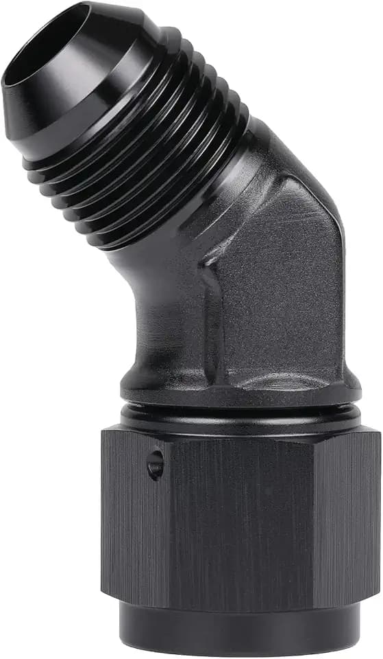 8AN Female to 8AN Male Flare 45 Degree Elbow Swivel Fitting Adapter Coupler Aluminum Black