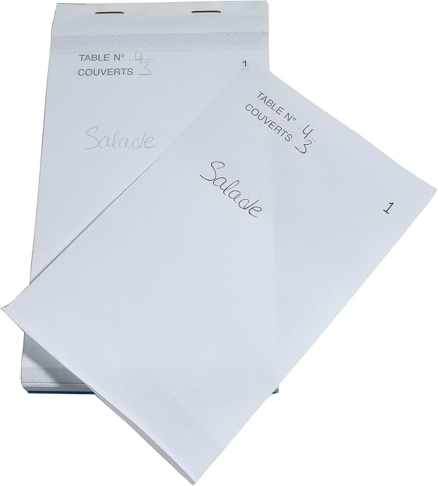 Exacompta - Ref. 96203E – 1 Block Maitre d'hôtel 50 selbstdurchschreibende Blätter in Duplikat nummeriert – Größe 9,6 x 17 cm