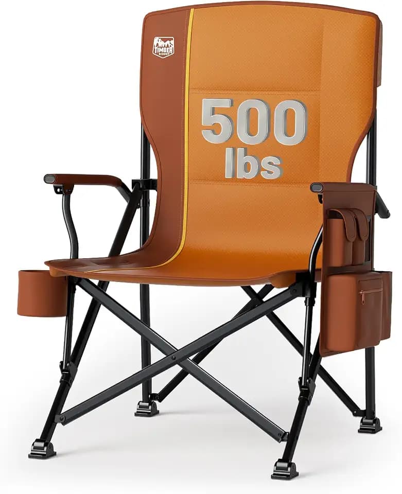 TIMBER RIDGE Oversized Folding Camping Chair High Back 500lbs