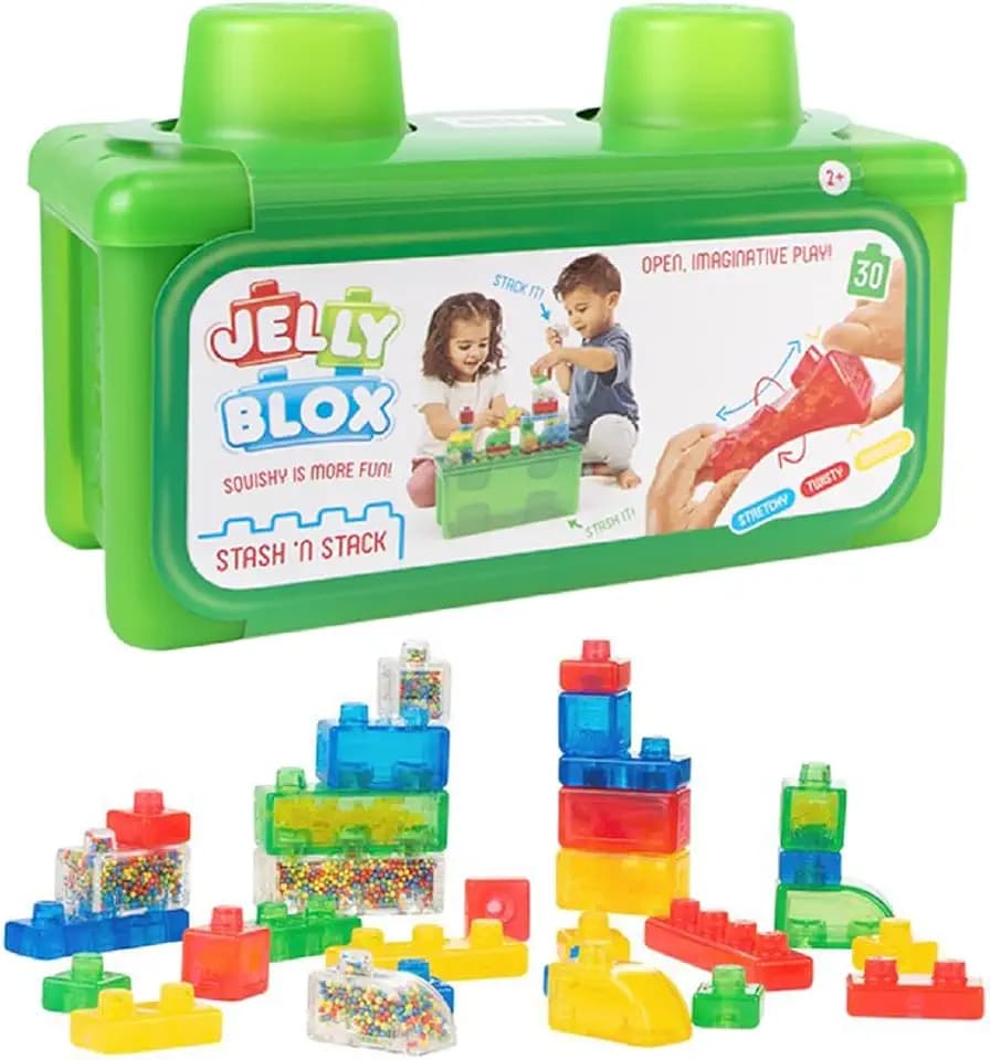 Jelly Blox Stash 'N Stack 2-in-1 Storage Case | Toddler & Preschool