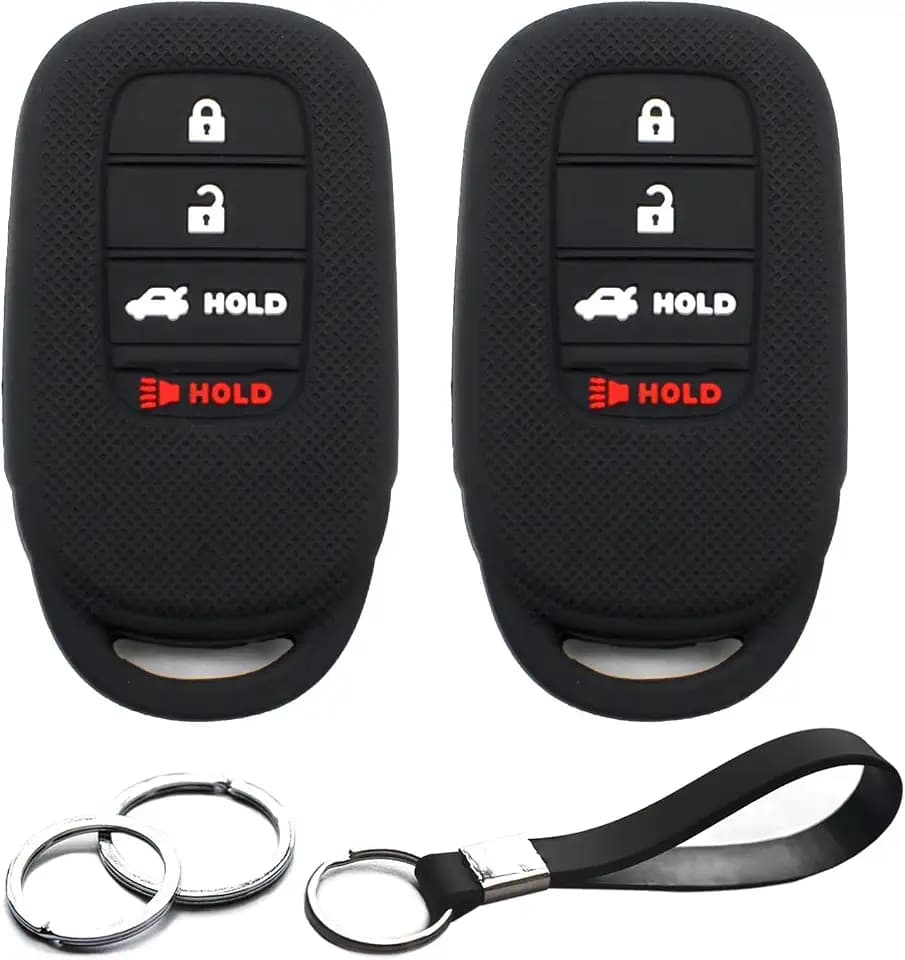 2pcs Compatible with 2024 2023 2022 Honda Accord Civic CR-V HR-V Pilot Key Fob Cover Case Key Chain Smart 4 Buttons Protector Keyless Entry Remote Holder