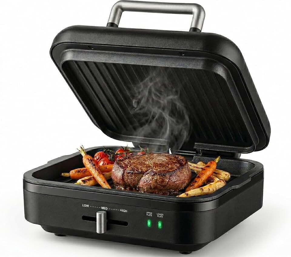 Gadgy Kontaktgrill 1400W mit Antihaftbeschichtung & Temperaturwahl