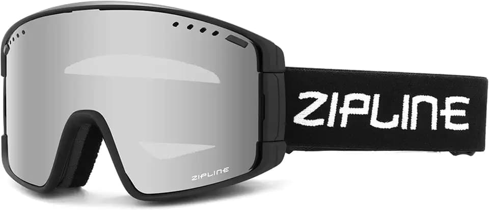 Zipline KLIK Ski Goggles - No Fog Magnetic Lenses, Double Cylindrical Polycarbonate, Adjustable Vent, Magnetic Lens System