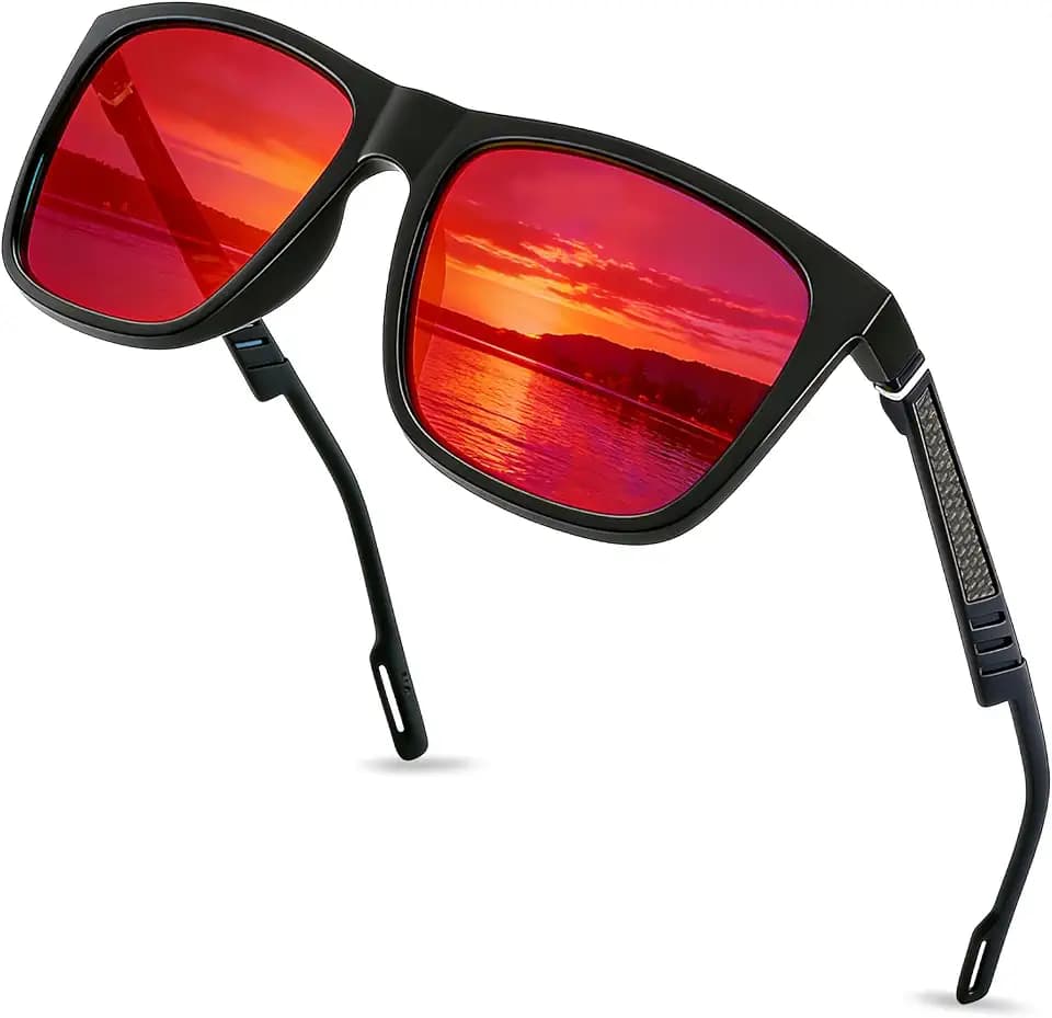 Retro Sonnenbrille Polarisiert CAT3, Sonnenbrille Polarisiert UV400 Blend Schutz Mode Retro Unisex Ultraleicht Sonnenbrillen Klassisch Outdoor Sport Brille für Fahren Reise Angeln