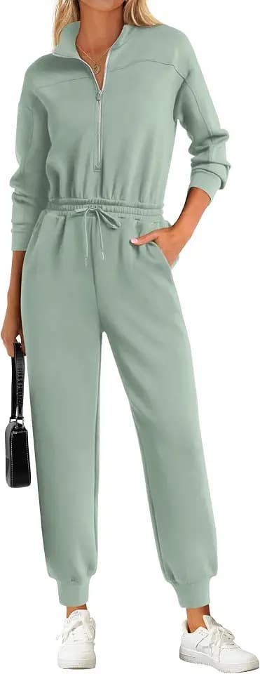PRETTYGARDEN Long Sleeve Jumpsuits for Women Fall One Piece Travel Outfits
