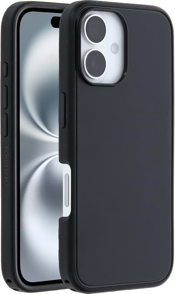 OtterBox Symmetry MagSafe Hülle für iPhone 16, Schwarz | Stoßfest und sturzsicher, Dünne Schutzhülle, 3x mehr Stürze als nach Militärstandard