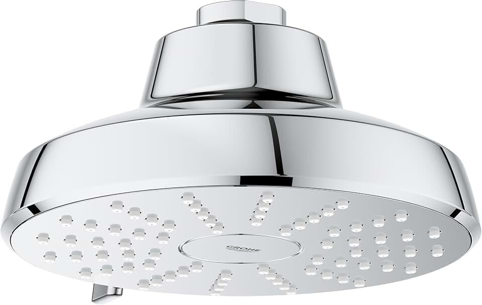 GROHE Aquabooster Tempesta 140 High Pressure Shower Head, Multi-Spray – 1.75 GPM Round Fixed Wall Mount, StarLight Chrome 1117460000