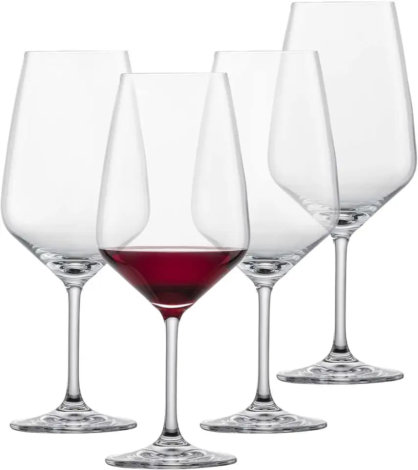 SCHOTT ZWIESEL Bordeaux Rotweinglas Tulip 4er Set, Weingläser für Bordeaux und Rotwein aus Tritan Kristallglas, spülmaschinenfest, 123607