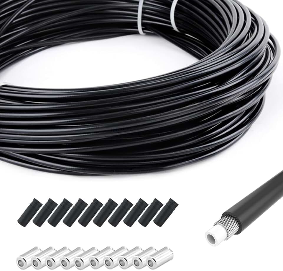 Fahrrad Schlauch 10 Meter Schaltzughülle Ø4mm für Mountainbike Rennrad Ersatz Kabel, Außenhülle mit Endkappen
