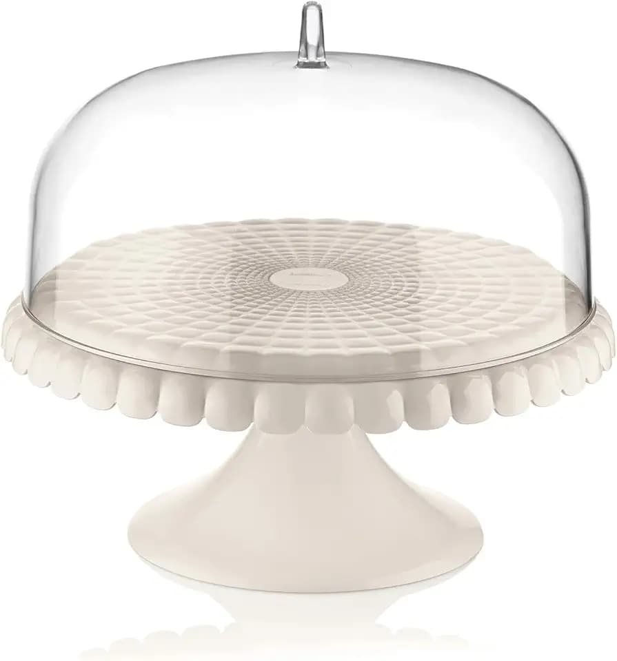 Guzzini - Tiffany, Kleine Tortenplatte mit Fuß und Haube - Milchweiß, Ø 30 xh 27 cm - 199401156, Weiss