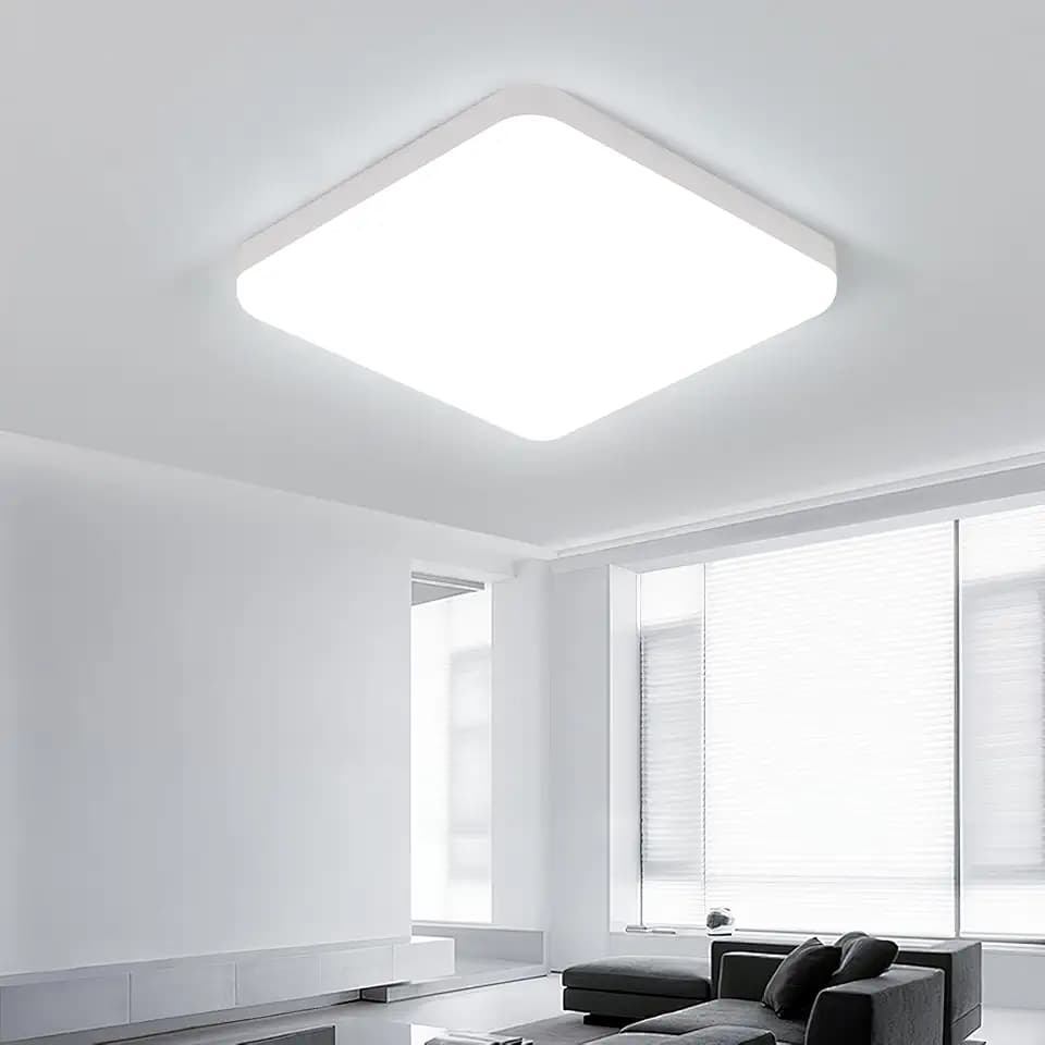 Comely LED Deckenlampe 25cm, 32W Kaltweiß, IP54 Wasserdicht, Quadratisch, Flache LED Deckenleuchte für Bad, Küche, Balkon, Flur, Schlafzimmer