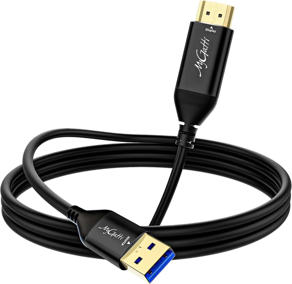 USB auf HDMI AdapterKabel 1m,Unidirektional USB A 3.0 Stecker auf HDMI Stecker,2K/1080P Full HD für Monitor,PC,Laptop,TV,Kompatibel mit Windows 11/10/8.1/8/7,MacOS,Treiberinstallation erforderlich