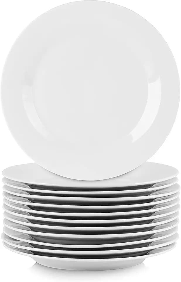 Elama Professional Kitchen 12 Piece Porcelain Dinnerware/Tableware Set (Round Dinner Plate White)