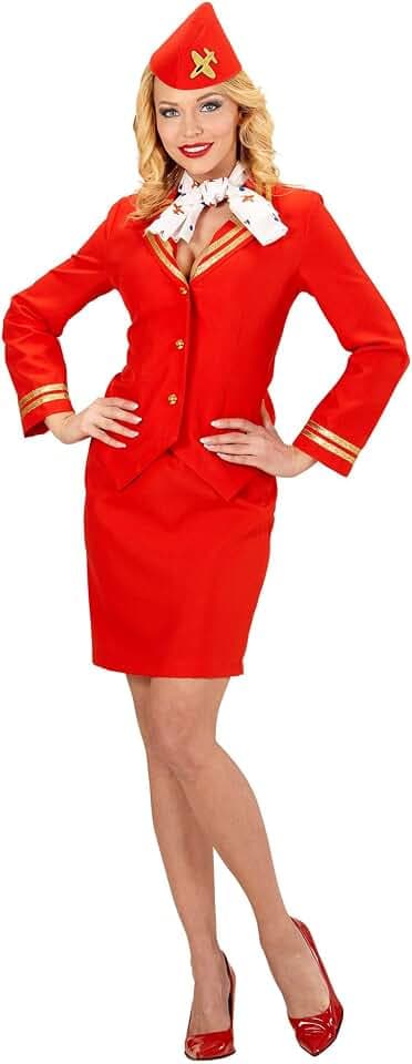 W WIDMANN MILANO Party Fashion - Kostüm Stewardess, Uniform, Flugbegleiterin, Hostess, Faschingskostüme
