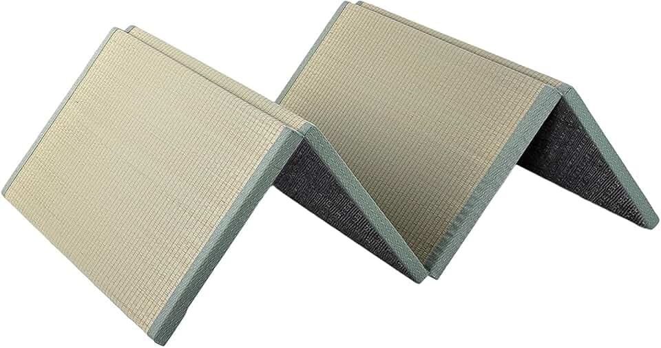 Japanische Tatami Matte, Natürliches Igusa Binsengras, Faltbare Igusa-Matratze, Japanische Futon Boden schlafen Area Teppich Meditation Yoga Zen, 100×200×3.5cm