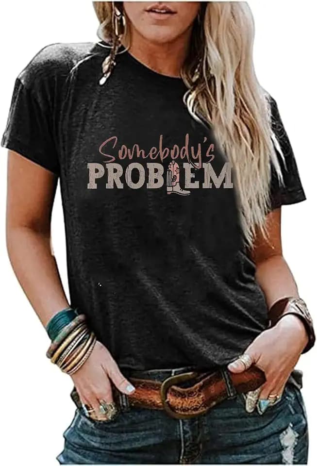 Somebody's Problem T-Shirt for Women Vintage Country Music Concert Tee