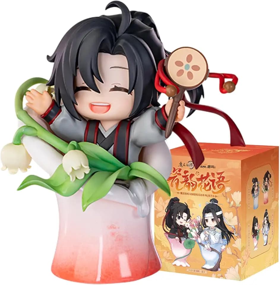 Anime Blind Box, Cute Mo Dao Zu Shi Porcelain Flowers Series Wei Wuxian LAN Wangji Blind Box Figure, Collectable PVC Figure for Birthday Gifts