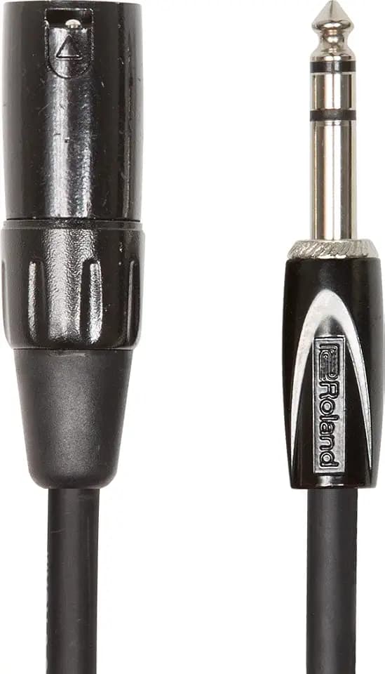 Roland Black-Serie symmetrisches Verbindungskabel – 6,3-mm-TRS-Klinke (männlich) auf XLR (männlich), Länge: 4,5m – RCC-15-TRXM