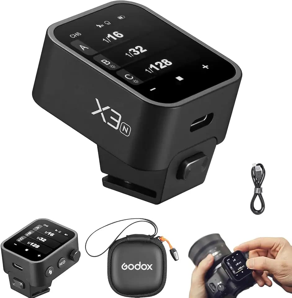 Godox X3N TTL Wireless Flash Trigger,Touch Screen Flash Transmitter for Nikon Cameras,Built-in Battery(X2T-N/Xpro-N/XProII-N Upgrade Version)