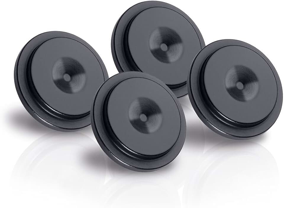 Oehlbach Washer 20 Set - Hochwertige Unterlegscheibe für Spikes - Lautsprecher & Subwoofer - universell einsetzbar, Vollmetall - 4 Stück - schwarz