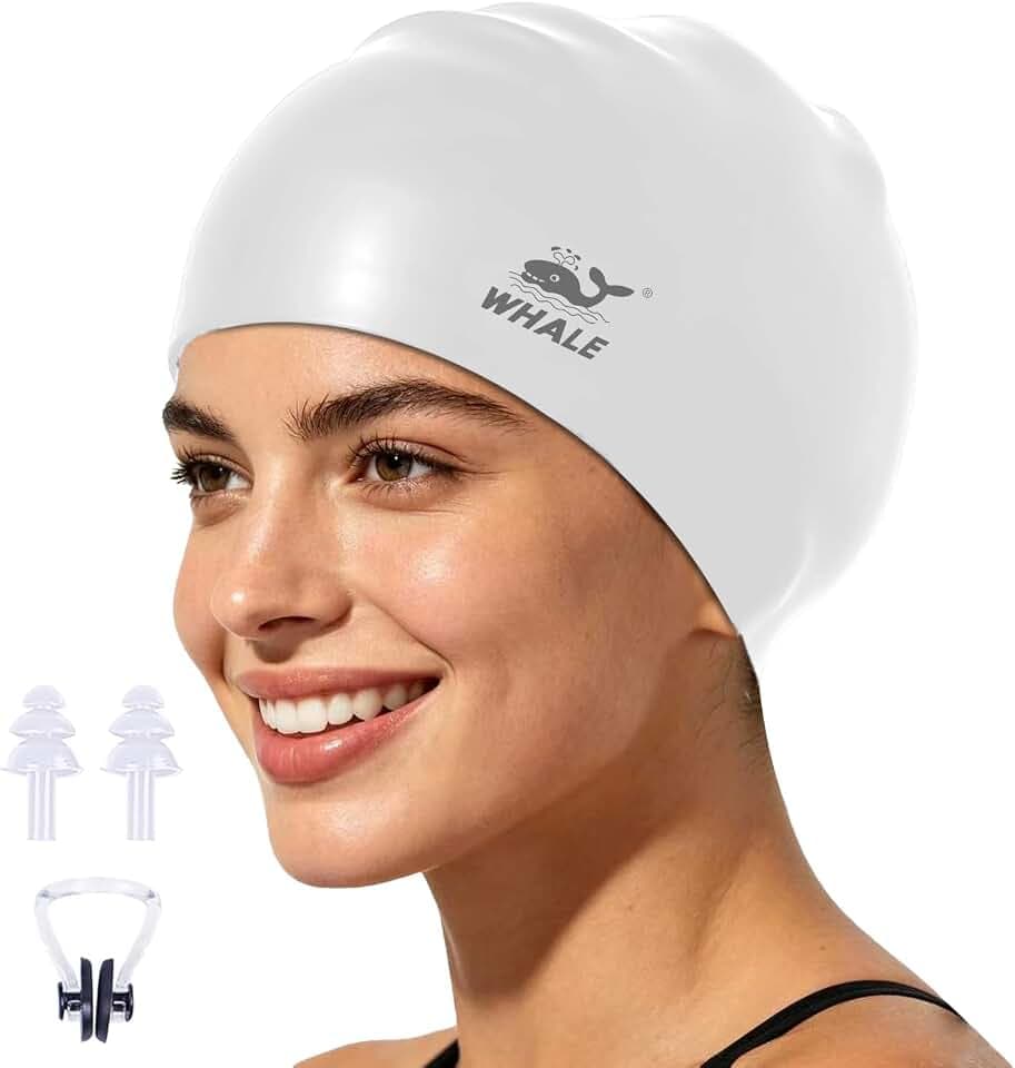 WHALE Extra Large Swim Cap for Women Men