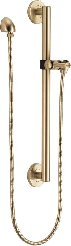 DELTA FAUCET 51600-CZ Adjustable Slide Grab Bar Assembly with Elbow Handshower, Champagne Bronze