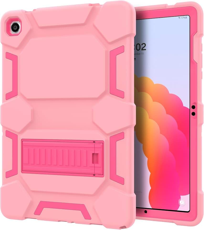 Case for Samsung Galaxy Tab A11+ (2026) / A9+ / A9 Plus 11", Heavy Duty Shockproof Rugged Protective Case with Kickstand for Galaxy Tab A11+ / A9+ SM-X230/X235/X210/X216/X218, Rose Gold+Rose