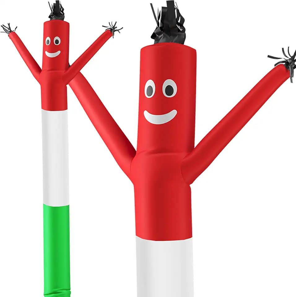 LookOurWay Air Dancers Inflatable Tube Man Attachment - 20 Feet Tall Wacky Waving Inflatable Dancing Tube Guy for Business Promotion - Blower Not Included - Red/White/Green