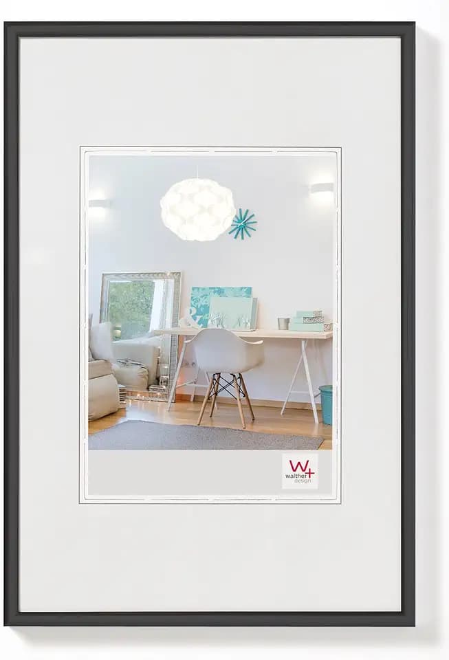 walther design Bilderrahmen schwarz 20 x 30 cm New Lifestyle Kunststoffrahmen KV030B