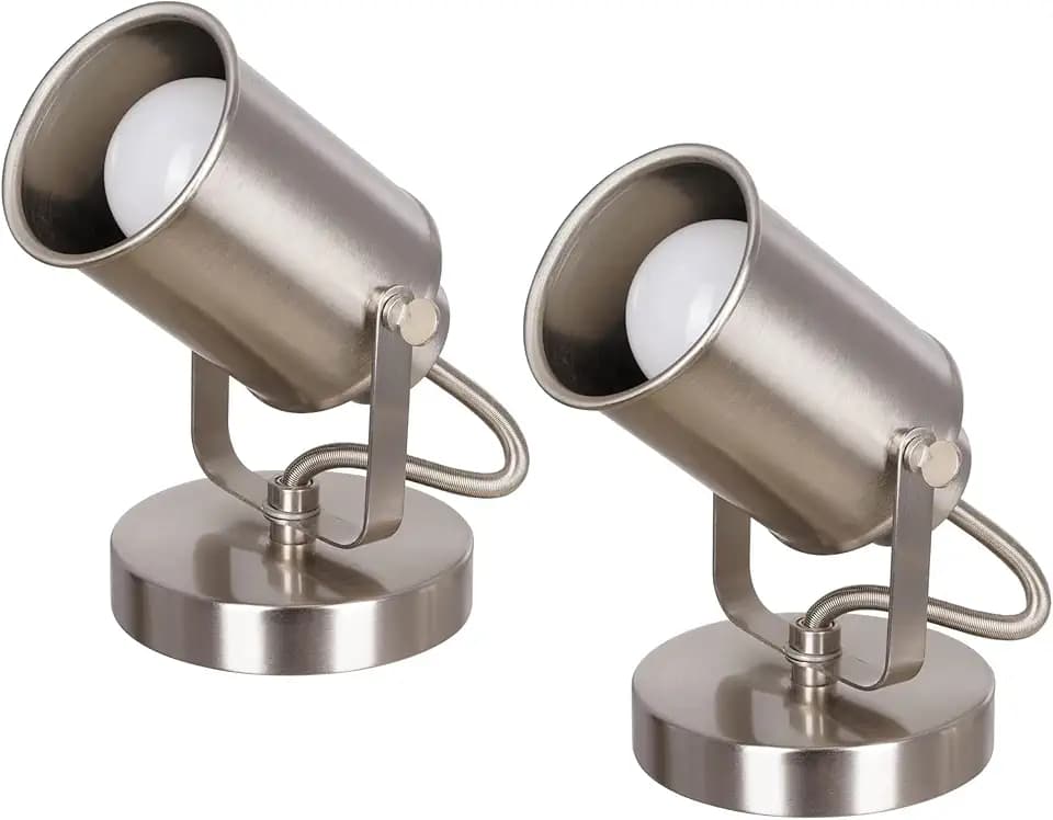 Catalina Lighting Modern Multipurpose Spotlight Desk or Wall Mount Accent Lamp, 6", Brushed Nickel, Set of 2