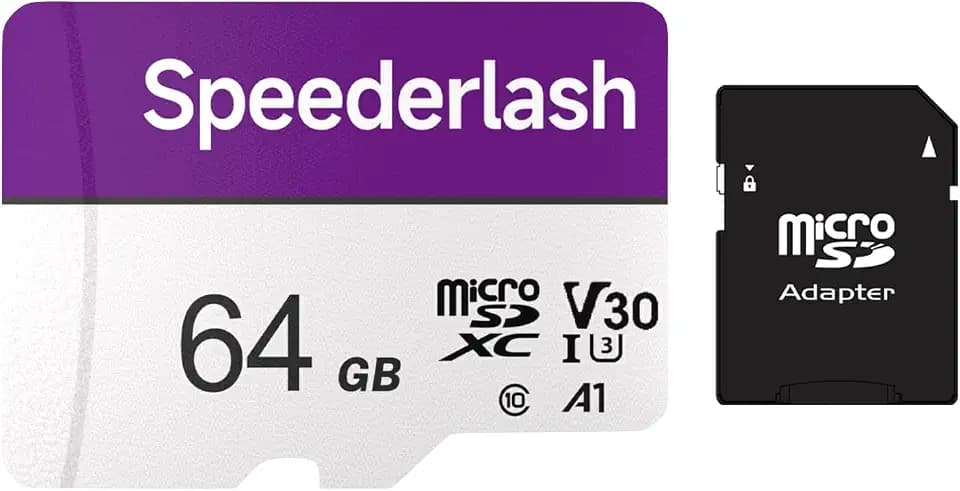 Speederlash 64GB Micro SD Card with Adapter, U3 A1, Up to 95MB/s