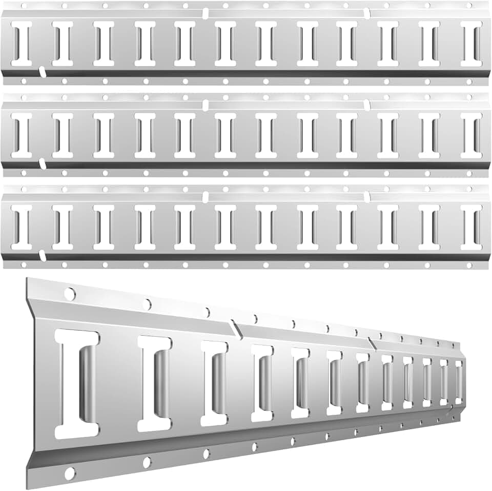 UMIRO 2ft E-Track Rail, Galvanized Silver,4500 lbs Break Strength,48-Inch Cargo Tie-Down Track for Trailer, Truck, Van, Pickup, 4 Pack