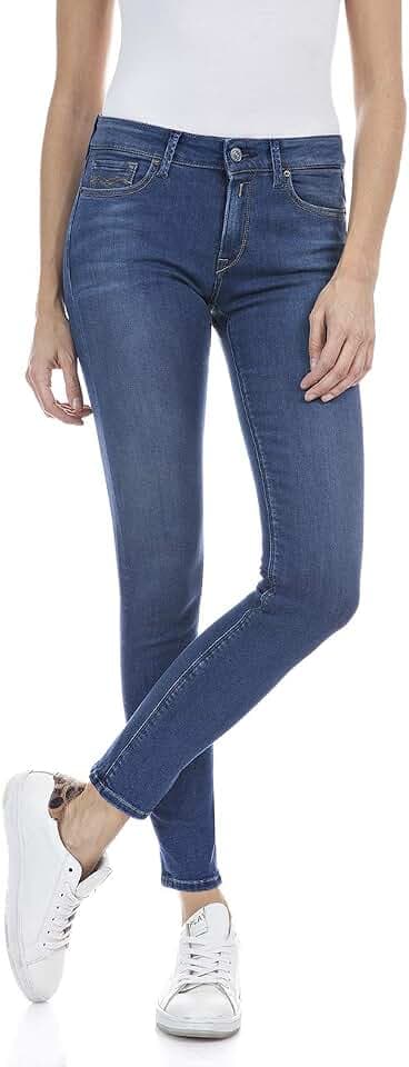 Replay Damen Jeans New Luz Skinny-Fit mit Power Stretch