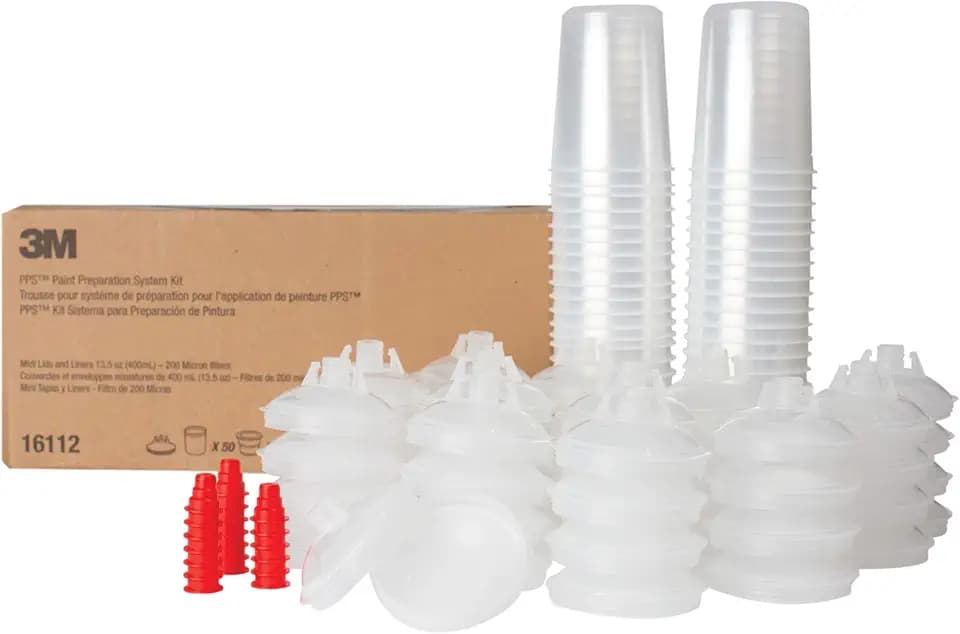 3M PPS (Original Series) Paint Spray Gun Cup Lids and Liners Kit, 16112