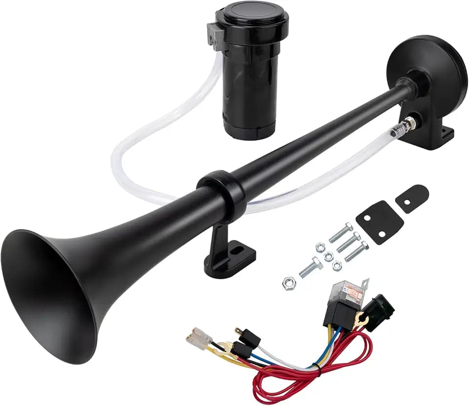 Train Horns for Truck, Single Trumpet Air Horn with Compressor and Wire