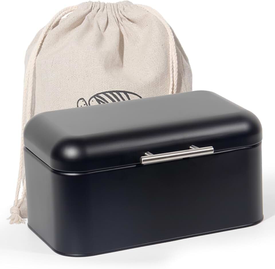 SYLANDO Brotkasten aus Metall mit Edelstahlgriff, Brot Lange Aufbewahren, Retro Brot Box, Brotaufbewahrungsbox mit Deckel