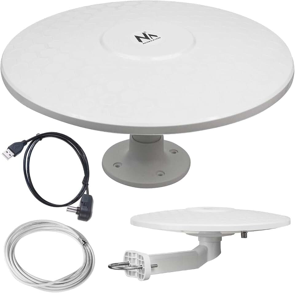 Maclean MCTV-947 Omnidirektionale Antenne Multidirektionale Außenantenne Aktive Fernseher-Antenne DVB-T/T2 H.265 HEVC (Camper - USB)