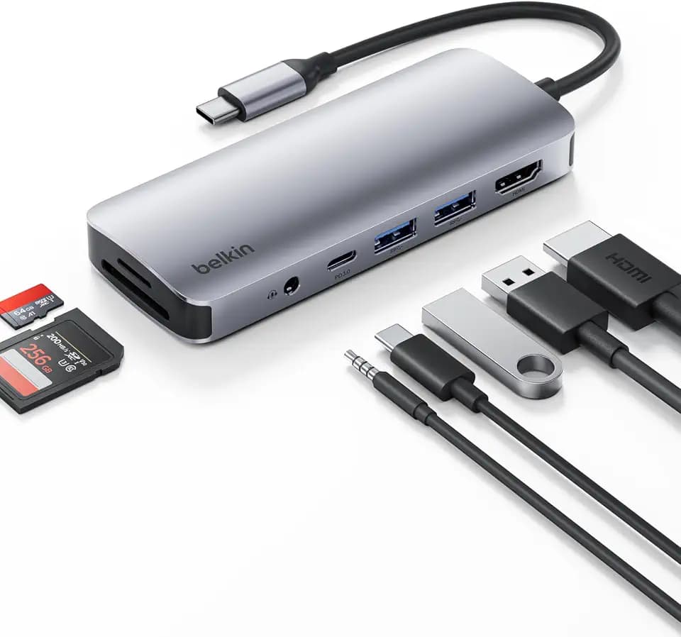 Belkin USB-C Hub 7 in 1 4K HDMI, PD, USB-A, SD & Audio