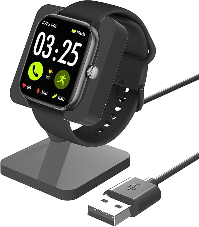 Compatible with Spade & Co Health Smartwatch 4 Charger, Charging Stand Desk Watch Stand Holder Charging Dock Station Compatible for Spade & Co Health 4, 3, Smartwatch (Black)