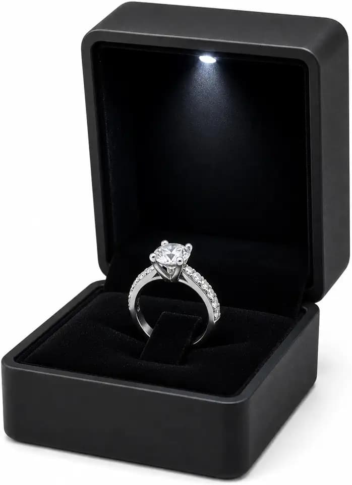 LED Ring Box with Upright Display – Luxury Light Up Ring Box for Engagement, Proposal, Wedding & Gifts.
