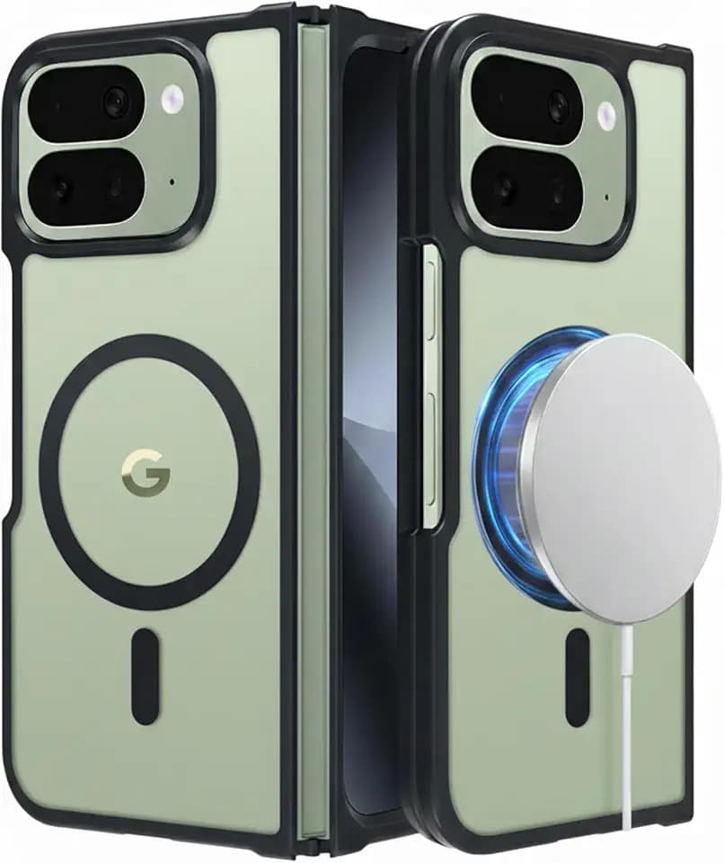 for Google Pixel 10 Pro Fold Magentic Case,Compatible with MagSafe,Shockproof TPU Bumper Hard PC Slim Protective Cover for Google Pixel10 Pro Fold Phone Cases (2025),Black