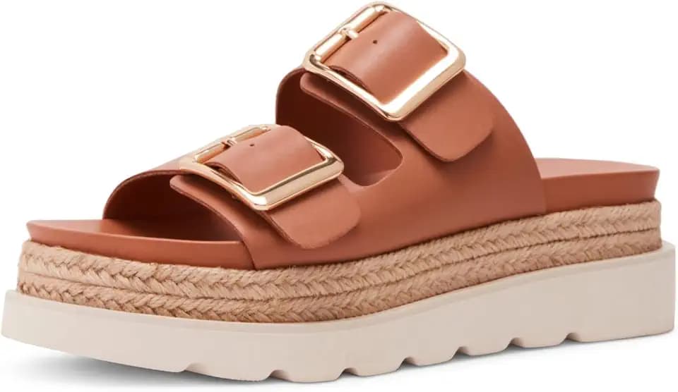 Dsevht Raffia Platform Wedges Sandals for Women Espadrille Slide Sandal Adjustable Summer Woven Straw Crochet Cute Casual Beach Shoes